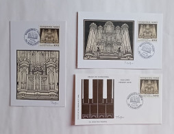 France 1991 – Lot 2 Cartes Postales Et 1 Enveloppe « Premier Jour » – Série Touristique – Wasquehal – LUBIN – Orgue - 1990-1999