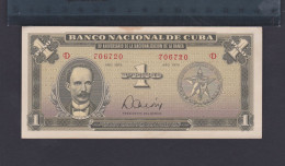 Cuba 1 Peso 1975 XF / EBC- Conmemorativo Por El XV Aniv. De La Nacionalizaciòn De La Banca De Cuba. - Kuba