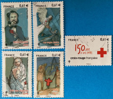 France 2014 : Au Profit De La Croix-Rouge, 150 Ans De La Croix-Rouge Française N°4910 à 4914 Oblitérés - Oblitérés