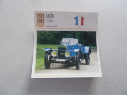 1923-1931 - Voitures De Course - Ariès 3 Litres Le Mans - Moteur 4 Cylindres En Ligne - France - Fiche Technique - - Le Mans