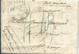 FRANCE LETTRE VERSAILLES ( YVELINES ) POUR ST YRIEUX ( HAUTE VIENNE ) DE 1830 LETTRE COVER - 1801-1848: Précurseurs XIX