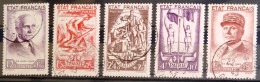 FRANCE                           N° 576/580               OBLITERE               Cote : 100 € - Used Stamps