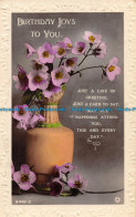 R150391 Greetings. Birthday Joys To You. Flowers In Vases. Rotary. RP - Monde