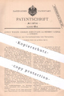 Original Patent - Ernest Wilson , Charles John Evans , Herbert Godsal , London , 1898 , Torpedo - Fernsteuerung - Documentos Históricos