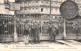 75-PARIS-GREVE DES CHEMINOTS DE L OUEST ETAT 1910-N°422-H/0129 - Other & Unclassified