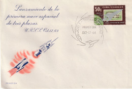 Cuba 1964, FDC Unused, First Flight Of A Spaceship With Three Crew Members. - Libya