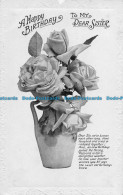 R150414 Greetings. A Happy Birthday To My Dear Sister. Roses In Vases - Monde