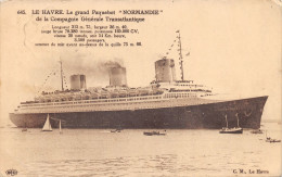 76-LE HAVRE-PAQUEBOT LE NORMANDIE-N°423-A/0215 - Sin Clasificación