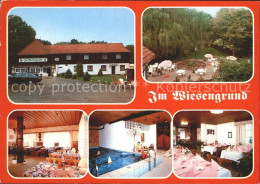 72019476 Gifhorn Hotel Restaurant Im Wiesengrund Terrasse Teich Gastraum Hallenb - Gifhorn