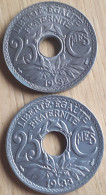 2 X FRANCE ; Très Belle 25 CENTIMES 1932 + 1933 SUP+ KM 867a - 25 Centimes