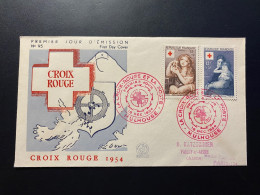 Enveloppe 1er Jour "La Croix Rouge" - 18/12/1954 - 1006/1007 - 1950-1959