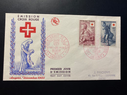 Enveloppe 1er Jour "La Croix Rouge" - 17/12/1955 - 1048/1049 - 1950-1959