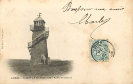 56 - Camp De Coetquidan - Observatoire - Animée - Oblitération Ronde De 1904 - Précurseur - CPA - Voir Scans Recto-Verso - Guer Cötquidan