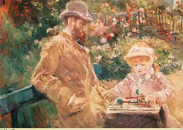 Art - Peinture - Berthe Morisot - Eugène Manet Et Sa Fille à Bougival - CPM - Voir Scans Recto-Verso - Malerei & Gemälde