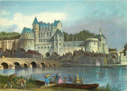 37 - Amboise - Le Château D'Amboise Et La Loire - D'après Une Gravure D'époque - Gravure Lithographie Ancienne - Carte N - Amboise