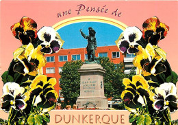 59 - Dunkerque - Place Jean Bart - Statue De Jean Bart - Une Pensée De Dunkerque - Fleurs - CPM - Voir Scans Recto-Verso - Dunkerque