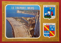 CPM Autocollantes Adhésive    Le Tréport  Mers - Vue Générale à Partir Des Falaises Sur La Plage Du Tréport Et Au Fond - Le Treport