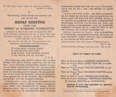 Oorlog  Dedeyne Adolf ° Zwevezele 26.09.1907 + Wielsee(D) 09.04.1945 - Religion & Esotericism