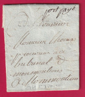 MARQUE PORT PART + ST JUNEIN A SEC HAUTE VIENNE 1791 POUR MONTMORILLON LENAIN N°2 INDICE 20 LETTRE - 1801-1848: Voorlopers XIX