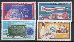 Dahomey 1974 UPU Centenary, Space, Aviation, Trains  Set Of 4 MNH - U.P.U.