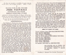 Oorlog Vervaele Jules X Seschrijvere Emelie ° Lichtervelde 21.03.1883 Luchtbombardement Kortrijk 26.03.1944 - Religion &  Esoterik