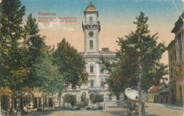 Postcard Hungary Komarom Klapka Platz Mit Rathaus - Hungría