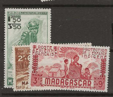 1942 MNH Madagaskar Yvert 41-43 Postfris** - Poste Aérienne