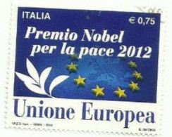 ITALIE - Prix Nobel De La Paix En 2012, L'Union Européenne - 2011-20: Afgestempeld