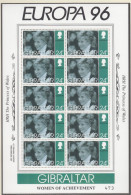 GIBRALTAR 755-758, 4 Kleinbogen, Postfrisch **, Europa CEPT: Berühmte Frauen, 1996 - Gibraltar