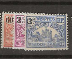 1924 MNH Madagaskar Timbres-Taxe Yvert 17-19 Postfris** - Poste Aérienne