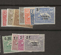 1942 MNH Madagaskar Timbres-Taxe Yvert 20-30 Postfris** - Poste Aérienne