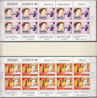 JERSEY  735-736, 2 Kleinbogen, Postfrisch **, Europa CEPT: Berühmte Frauen, 1996 - Jersey
