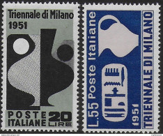 1951 Italia Triennale Di Milano MNH Sassone N. 666/67 - 1946-60: Ungebraucht