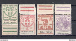 1924 Italia , Enti Parastatali, Serie Completa 38/41 , 4 Valori , Gruppo D'Azion - Otros & Sin Clasificación