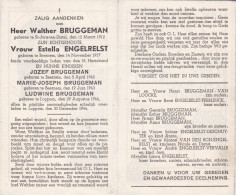 Oorlog Bruggeman Walther Zijn Vrouw Engelrelst Estella En Drie Kinderen Beernem - + Loppem 30.12.1944 - Religion & Esotericism