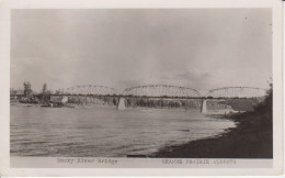 Grande Prairie Alberta Smoky River Bridge Real Photo B&W Post 1954 Encadrement Rivière Smoky Et Son Pont 2  Sc - Other & Unclassified