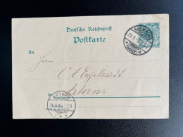 GERMANY 1895 POSTCARD NAUMBURG TO ARTERN 21-09-1895 DUITSLAND DEUTSCHLAND - Cartes Postales