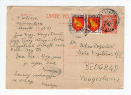 1955. FRANCE,MENDE? TO YUGOSLAVIA,BELGRADE,STATIONERY CARD,USED - Standaardpostkaarten En TSC (Voor 1995)