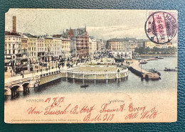 957 GERMANY ALEMANIA HAMBURG JUNGFERNSTIEG RARE CIRCULATED POSTCARD - Mitte