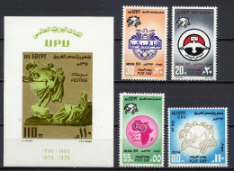 Egypt 1974 UPU Centenary, Set Of 4 + S/s MNH - U.P.U.