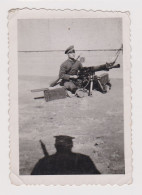 Ww2 Bulgaria Bulgarian Military Soldier With Heavy Machine Gun, Vintage Orig Photo 6.1x8.6cm. (55395) - Guerre, Militaire
