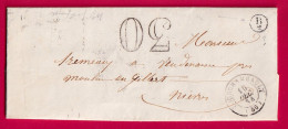 CAD TYPE 15 FOURCHAMBAULT NIEVRE BOITE RURALE SUPPLEMENTAIRE B2 A IDENTIFIER POUR MOULINS EN GILBERT LETTRE - 1801-1848: Precursores XIX