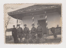 1930s Bulgaria Bulgarian Soldiers, Border Guards With Rifles, Ammo Pouch, Vintage Orig Photo 8.2x5.7cm. (65126) - Oorlog, Militair