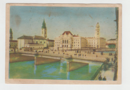 Romania - Oradea Nagyvarad Suspension Bridge Brucke Pont Tram Strassenbahn Tramway Church Eglise Kirche - Romania