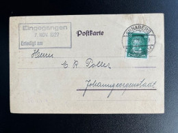 GERMANY 1927 POSTCARD ANNABERG TO JOHANNGEORGENSTADT 05-11-1927 DUITSLAND DEUTSCHLAND - Cartas & Documentos