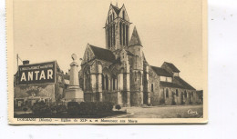 CPA -  Dormans Eglise Du XIIe Et Monument Aux Morts, Pub Antar Huile De France Pour Autos - - Dormans