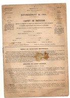 Modèle N°5A Dénombrement De 1906 Carnet De Prévision Vierge - Département De La Somme - Format : 27x19 Cm Soit 8 Pages - Non Classés