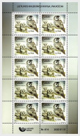 Lithuania Litauen Lituanie 2020 Birds From Red Book Great-footed Owl Sheetlet MNH - Uilen