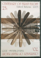 UNO New York 2003 Brüder Wright Motorflug Propeller 923/24 Kehrdruck Gestempelt - Used Stamps