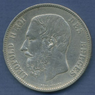 Belgien 5 Francs 1873, Leopold II., KM 24 Sehr Schön (m6414) - 5 Francs